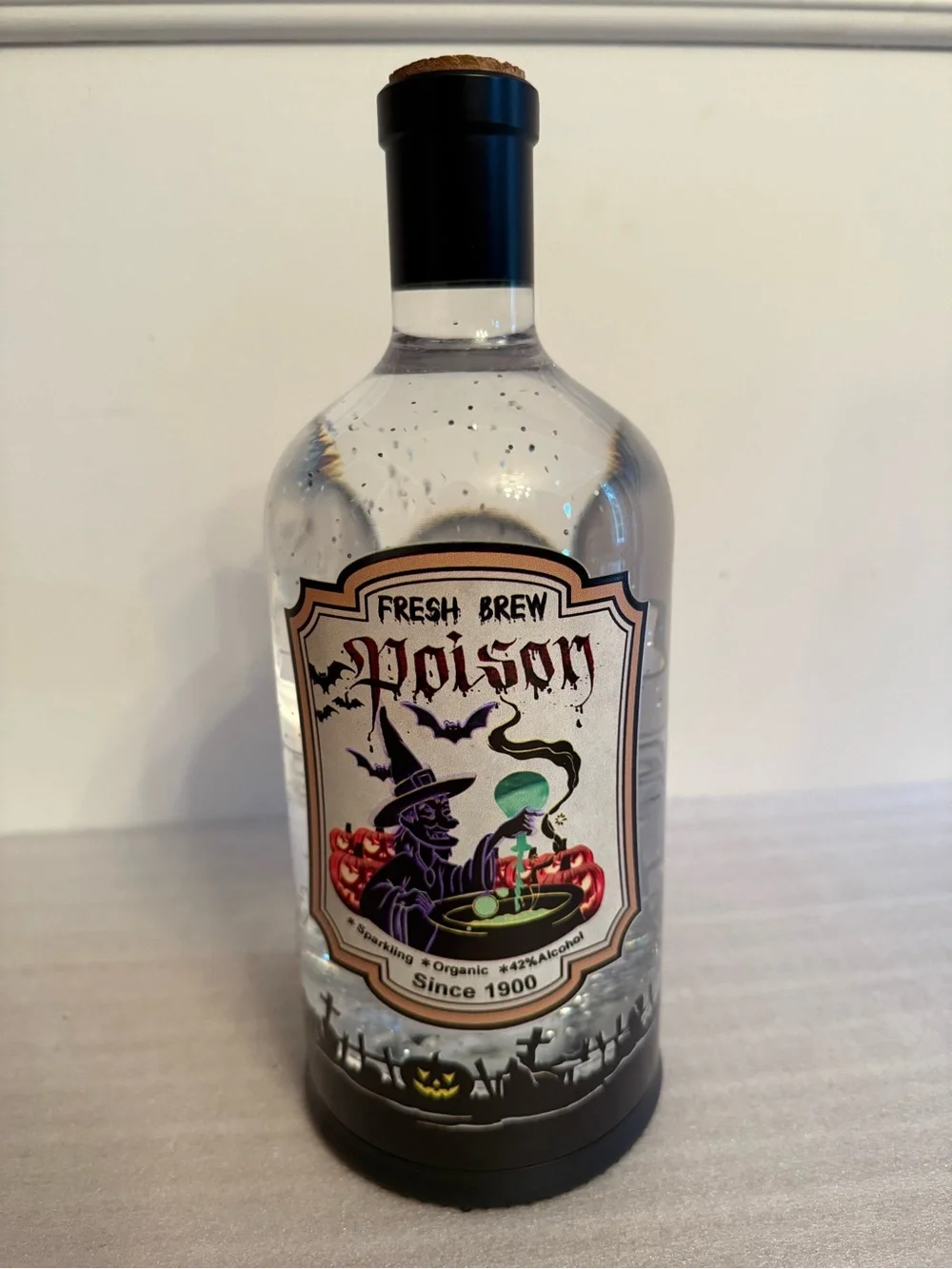 Halloween Glitter Motion Poison Bottle Cracker Barrel Exclusive